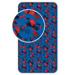 Drap housse en coton 90x200 spiderman spider man bleu 9626 pour enfant