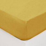 Atmosphera - drap - housse en coton lav� jaune moutarde 160x200 cm - confort et �l�gance pour votre chambre ...
