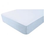 Drap housse imperm�able 2 en 1 bleu ciel 60x120 cm