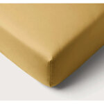 Drap - housse jersey b�b� 100% coton jaune moutarde 60x120x15 cm