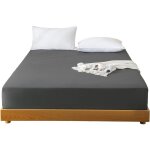 Drap - housse de protection antid�rapant pour matelas, coloris gris fonc�, 180 � 200 cm, respirant et ...