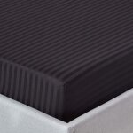 Homescapes - drap - housse rayé 150 x 200 cm 100 % coton égyptien 330 fils coloris noir Homescapes - drap - housse rayé 150 x 200 cm 100 % coton égyptien 330 fils coloris noir