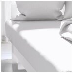 Soleil d ocre - drap housse uni 160x200 cm zzz blanc - blanc