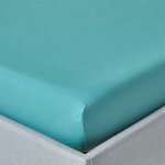Homescapes - drap - housse uni 90 x 190 cm 100 % coton �gyptien 200 fils coloris sarcelle