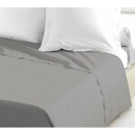 Home linge passion - drap plat coton 57 fils gris clair 240 x 300 cm