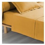 Drap plat uni - 240 x 300 cm - percaline - jaune - livraison gratuite