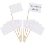 Drapeaux de cure - dents vide blanc marqueurs de fromage marquage des tiquettes blanc pour gteau de ...