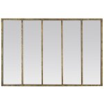 Drawer - miroir rectangle 5 bandes industriel en m�tal dor� 137x90cm