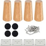 Drenky lot de 4 pieds de meuble bois pied de lit 12 cm pied table basse droit pieds meuble cuisine finition ...