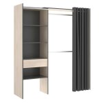 Dekit - dressing extensible laurent - l. 110 / 160 cm - coloris : chêne et anthracite Dekit - dressing extensible laurent - l. 110 / 160 cm - coloris : chêne et anthracite