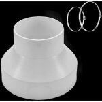 Droites r�ducteur de conduits 150mm � 100mm en abs avec 2 colliers en acier inoxydable adaptateur universel ...