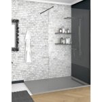 Receveur de douche à cadre latéral deluxe - résine et charges minérales - texture ardoise - antidérapante ... Receveur de douche à cadre latéral deluxe - résine et charges minérales - texture ardoise - antidérapante ...