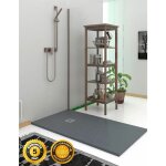 Receveur de douche extraplat - rsine et charges minrales - texture ardoise - antidrapante c3 - fourni ...