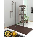 Receveur de douche extraplat - rsine et charges minrales - texture ardoise - antidrapante c3 - fourni ...