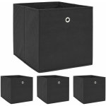 Dunedesign - 4 botes de rangement - 33x38x33 caisses pliantes compatibles avec kallax - noir