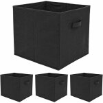 Dunedesign - set de 4 botes de rangement pliables ? 33 x 38 x 33 cm cubes en tissu avec poignes ? noir ...