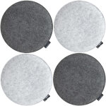 Dunedesign - 4 coussins de chaise feutre ronds ø 35x2, 5 cm repose - chaise oreiller plat gris Dunedesign - 4 coussins de chaise feutre ronds ø 35x2, 5 cm repose - chaise oreiller plat gris