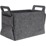 25l panier buche bois 37x24x37 cm bo�te de rangement en feutre gris - dunedesign
