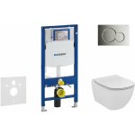 Duofix - bti - support pour wc suspendu avec plaque de dclenchement sigma 01, chrome brillant + ideal ...