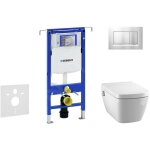 Duofix - b�ti - support pour wc suspendu avec plaque de d�clenchement sigma30, chrome mat / chrome + ...