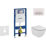Duofix - b�ti - support pour wc suspendu avec plaque de d�clenchement sigma50, blanc alpin + ideal standard ...