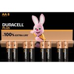 Duracell - plus - aa k8 pile lr6 (aa) alcaline(s) 1. 5 v 8 pc(s)