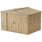Duramax - abri de jardin m�tal woodgrain - 7, 75m� - kit ancrage - imitation bois