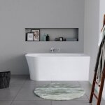 Duravit - baignoire d'angle en acrylique design pour salle de bain, vidage de trop plein, 2 places - ...