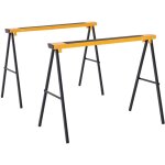 Durhand lot de 2 tr�teaux pliables compactes poign�e transport dim. 100l x 50l x 76h cm surface antid�rapante ...