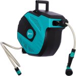 Durhand - d�vidoir mural enrouleur automatique pivotant 180� tuyau 15 + 1, 5 m avec lance arrosage support ...