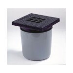 Dyka - sol de douche abs avec grille en fonte avec vacuation base 75mm 20x20cm profondeur d'encastrement ...