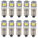 E10 ac led ampoules - 10 pcs 6v 5 lampes led - e10 miniature vis 50lm (ac 6v)