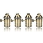 E27 douille de lampe, retro suspension lampe, solide c�ramique adaptateur, 4 pi�ces laiton vintage socket ...