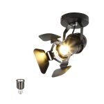 E27 plafonnier industrielle r�tro en m�tal noir, orientable applique murale int�rieur vintage, lampe ...