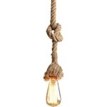 E27 rétro lampe suspension en corde de chanvre 1m vintage style rustique luminaire pour restaurant bar ... E27 rétro lampe suspension en corde de chanvre 1m vintage style rustique luminaire pour restaurant bar ...