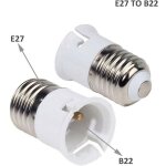 E27 vers b22 pour ampoule led � ba�onnette, base de lampe convertisseur pour passer de e27 � b22, adaptateur ...