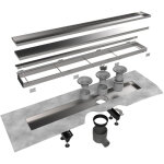 Easy drain - multi taf caniveau simple plaque 100cm avec grille design zero inox