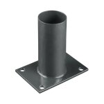 Platine de fixation diamètre 60 mm pour portillon grillagé gris anthracite Platine de fixation diamètre 60 mm pour portillon grillagé gris anthracite