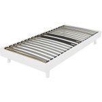 Ebac literie - sommier  lattes 90x190 cm dcor bois blanc - decolate