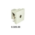 Prise tv plastron blanc 45x45mm sortie fiche coaxiale  9. 52mm femelle  encastrer ou  clipser ebenoid ...