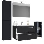 Ebuy24 - badinos ensemble de meubles de salle de bains a 80 cm, armoire de toilette, noir.