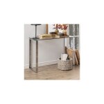 Ebuy24 - console 110x40x76 cm en verre et mtal chrom - odelya