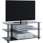 Ebuy24 - meuble t�l�viseur netasa h. 45 x l. 95 x p. 40 cm verre noir