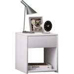 Ebuy24 - table de nuit sledo h. 40 x l. 35 x p. 35 cm blanc