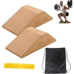 �carteurs de mollets antid�rapants en li�ge, 2 pi�ces bloc de li�ge pour squats, bloc de squat en li�ge, ...