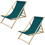 Ecd germany - lot de 2 chaises longues pliantes en bois chiliennes, vert fonc, dossier rglable, 3 positions ...