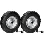 Ecd germany 2 x roue de brouette caoutchouc plein pu - 4. 80 / 4. 00 - 8 - � 390 mm - roue de secours ...