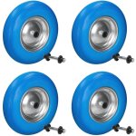 Ecd germany 4 x roue de brouette pleine en gomme solide pu 4. 80 / 4. 00 - 8 - avec axe - � 390 mm - ...
