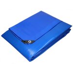 Bche de protection impermable  l'eau avec oeillets - 8x10 m 80m 260 g / m - polythylne pe bleu ...