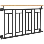Ecd germany balustrade franaise 90x128 cm avec 4 lments de remplissage, anthracite mat, aspect bois, ...